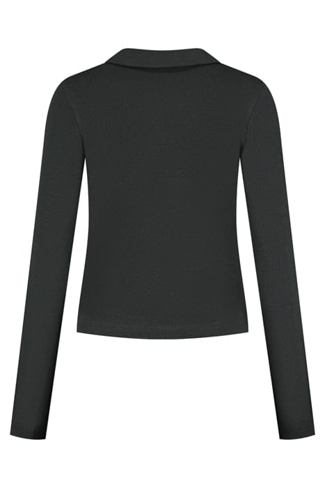 RIB BUTTON SHIRT PIRATE BLACK 2
