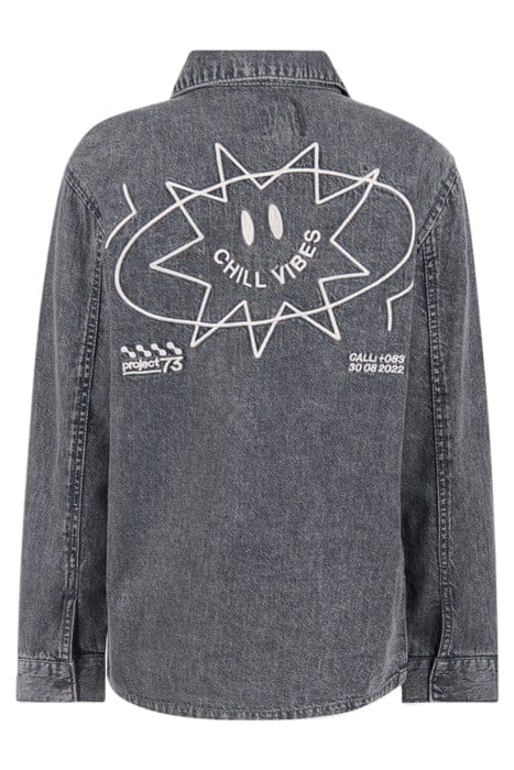BAA-SBSMILE DENIM OVERSHIRT DARKGREY 5