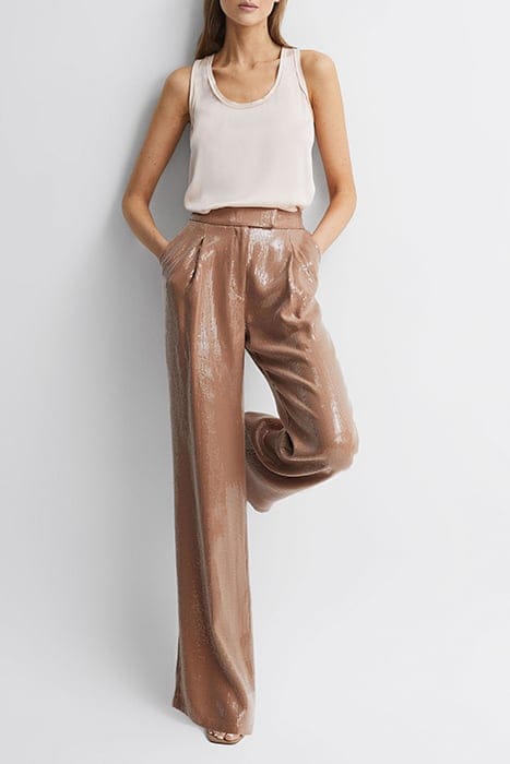 LIZZIE WIDE-LEG PANTS — SEQUIN TRO 2
