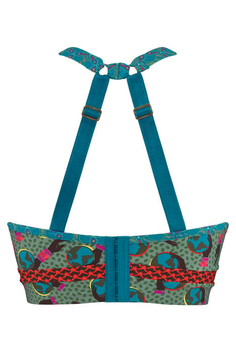 GAIA BLUE AND GREEN PLUNGE BALCONY BRA 4