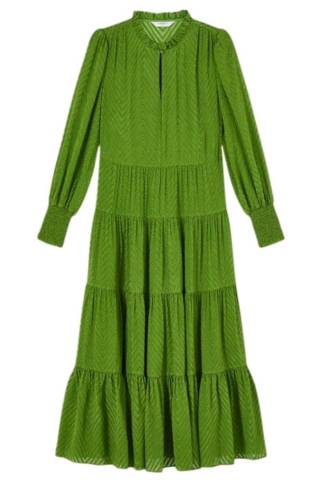 FLORA CHEVRON MIDI DRESS BRIGHT GREEN 4