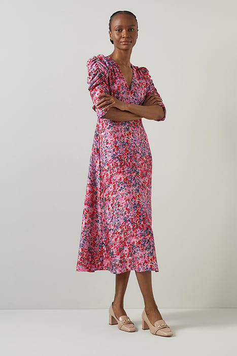 ERIN JACQAURD MIDI DRESS PINK 4