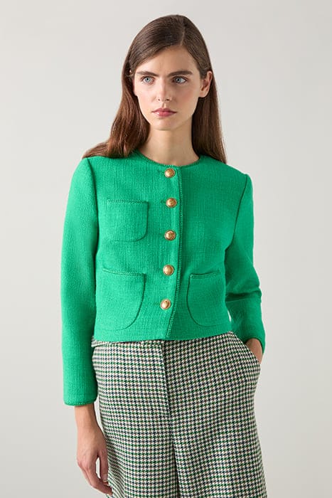 ALEXA TWEED JACKET GREEN 1