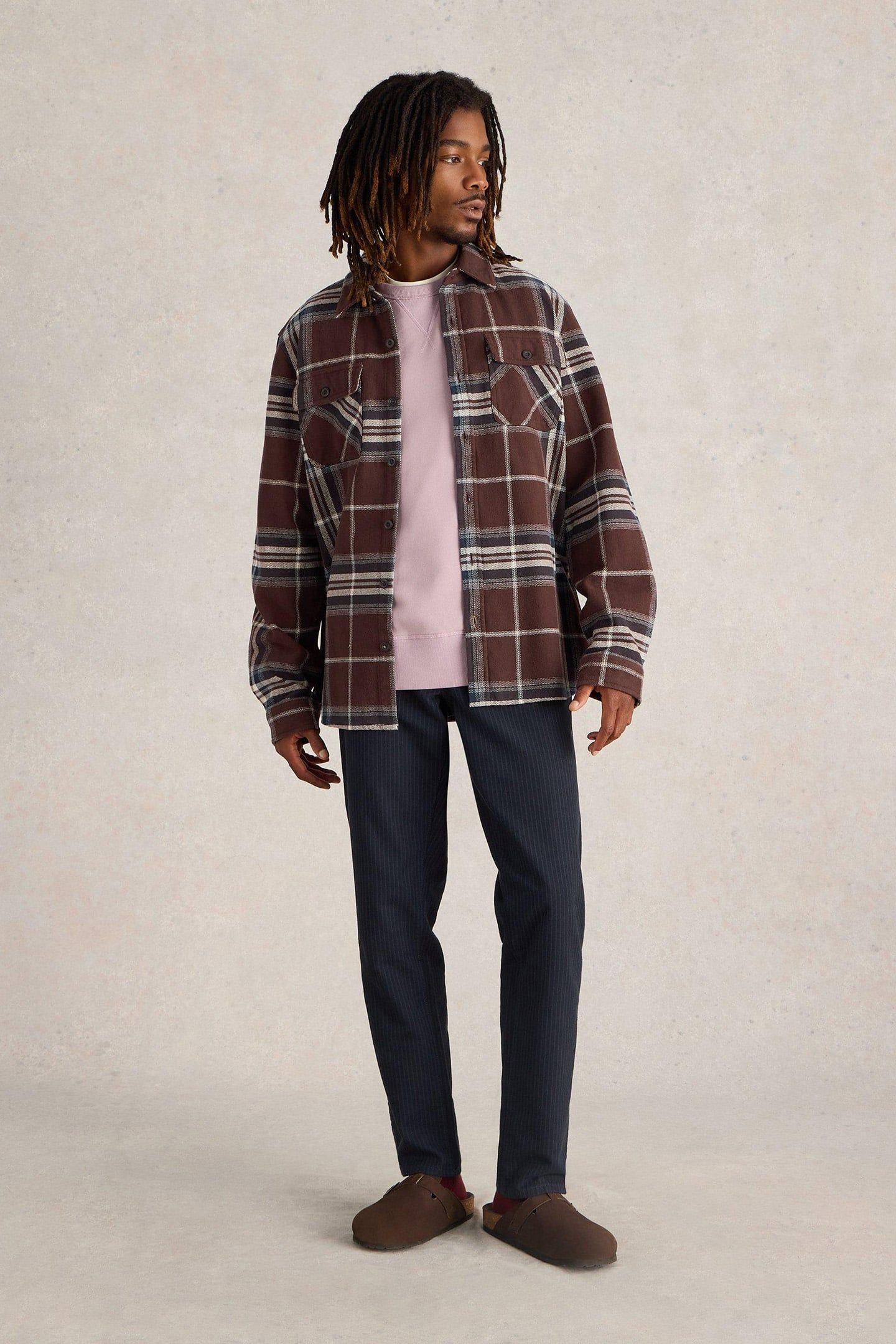 DARWEN CHECK OVERSHIRT BROWN MULTI 1