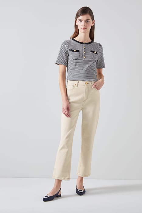 ALLIE WIDE FLARED JEANS ECRU 1