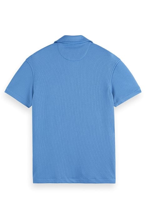 SS POPCORN JERSEY CAMP SHIRT BLUE/GREY 2