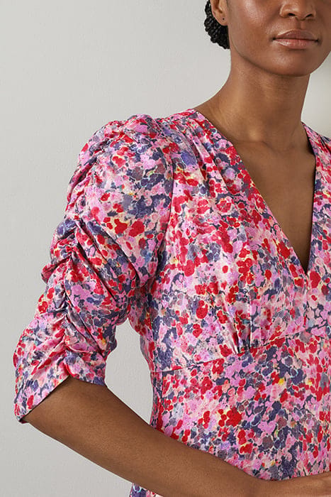 ERIN JACQAURD MIDI DRESS PINK 6