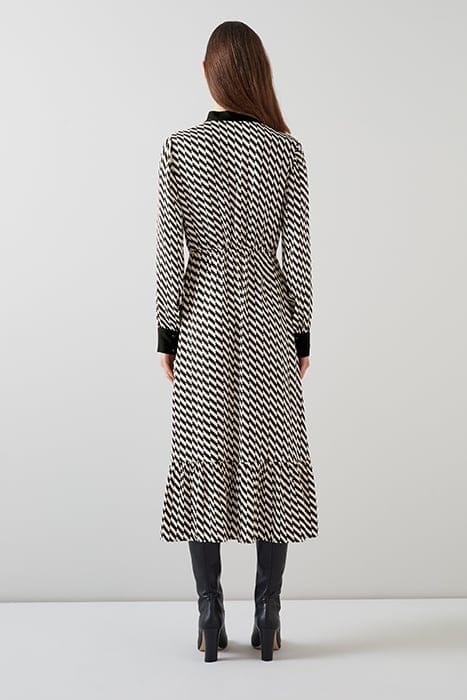 BRIDGET - MIDI DRESS BLACK/CREAM 2