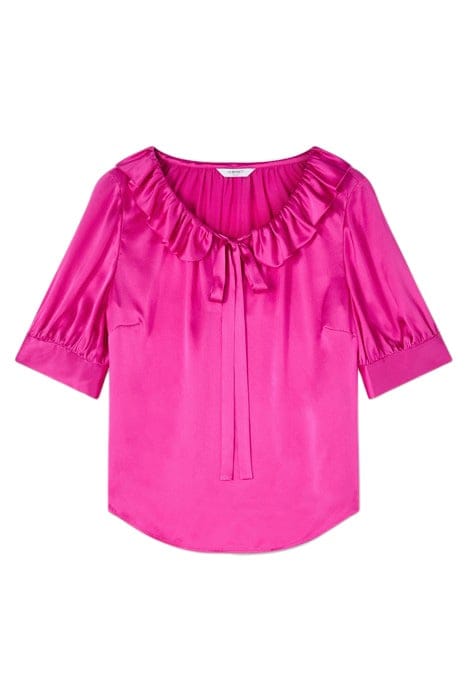 COCO FRILL BLOUS BRIGHT PINK 4