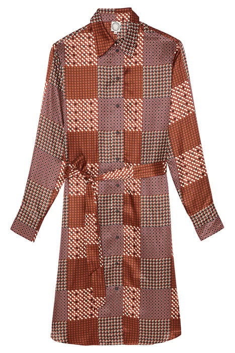 AMOUR SHIRT DRESS PATCHWORK CAMEL 3