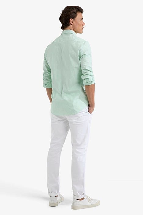 STRETCH OXFORD SHIRT SMALL STRIPE LIGHT GREEN 3