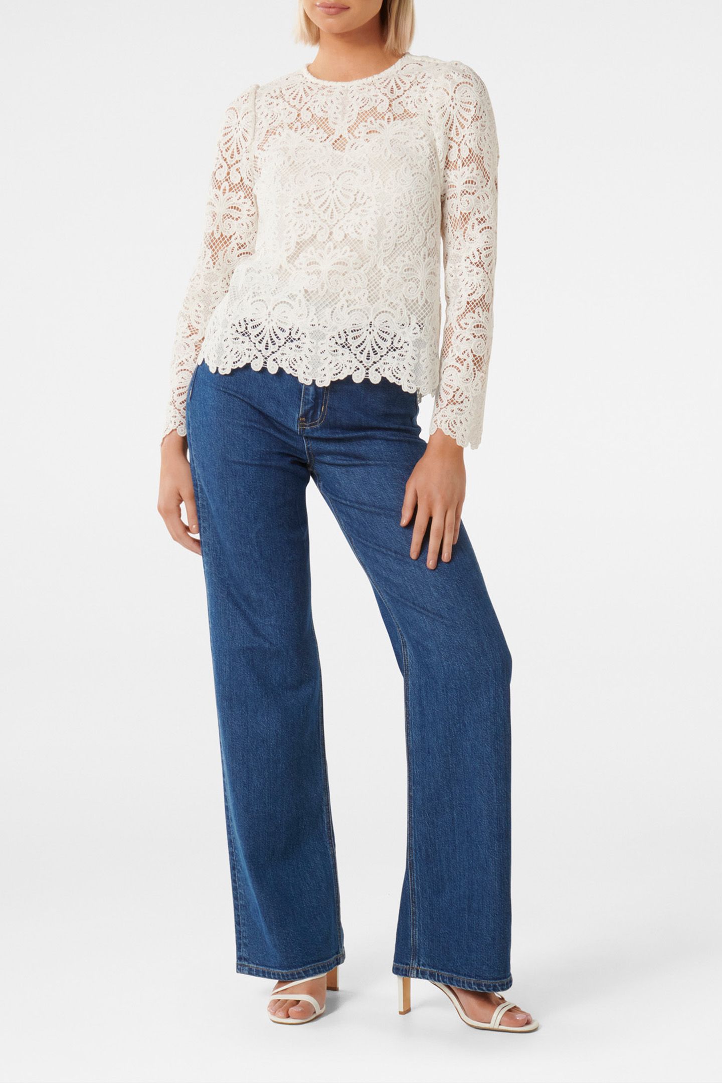 LUCILLE LACE SHELL TOP PORCELAIN 3
