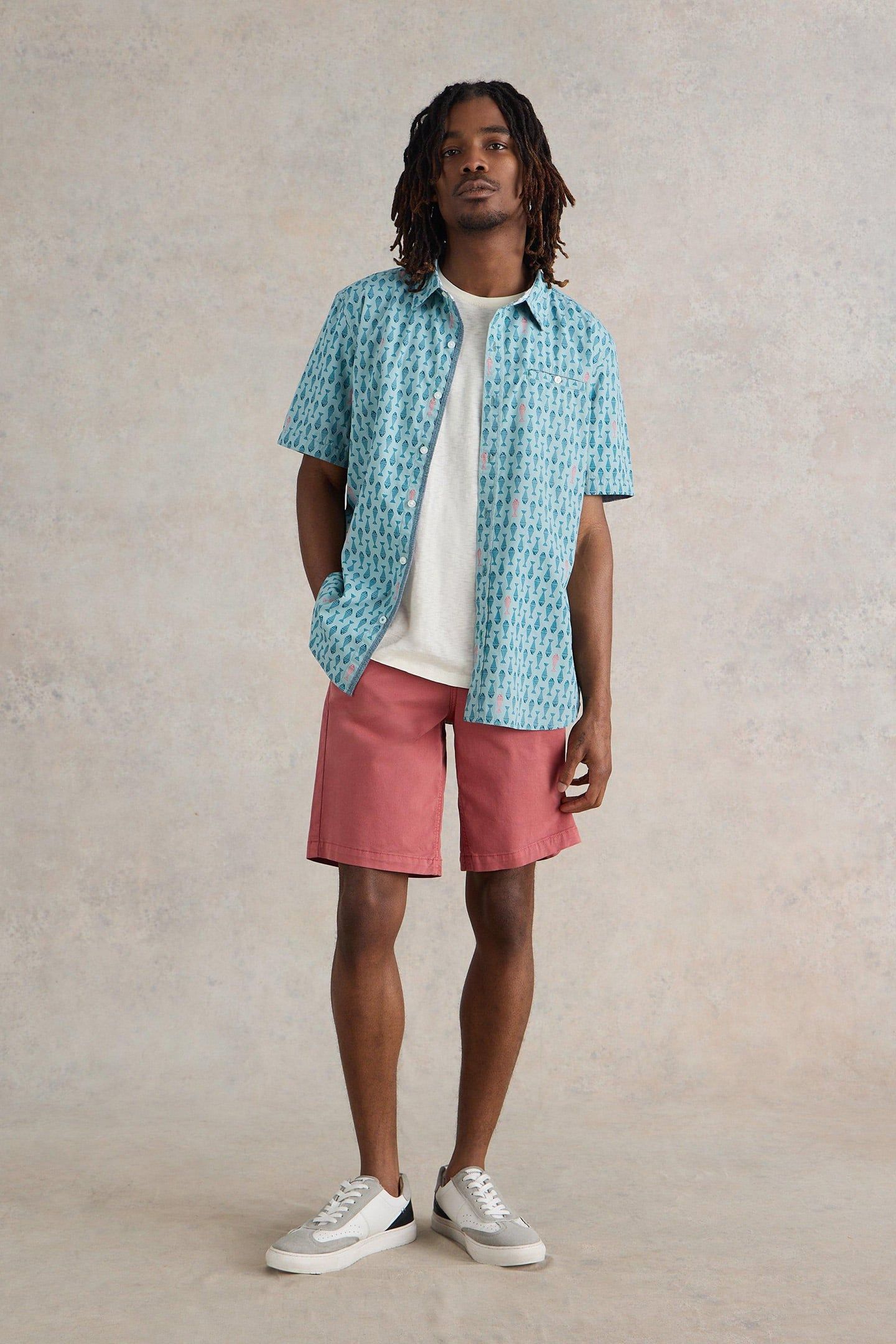 GEO FISH PRINTED SS SHIRT BLUE PRINT 1