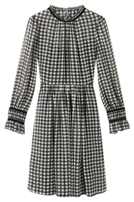 VERITY GINGHAM MINI DRESS BLACK/CREAM 3