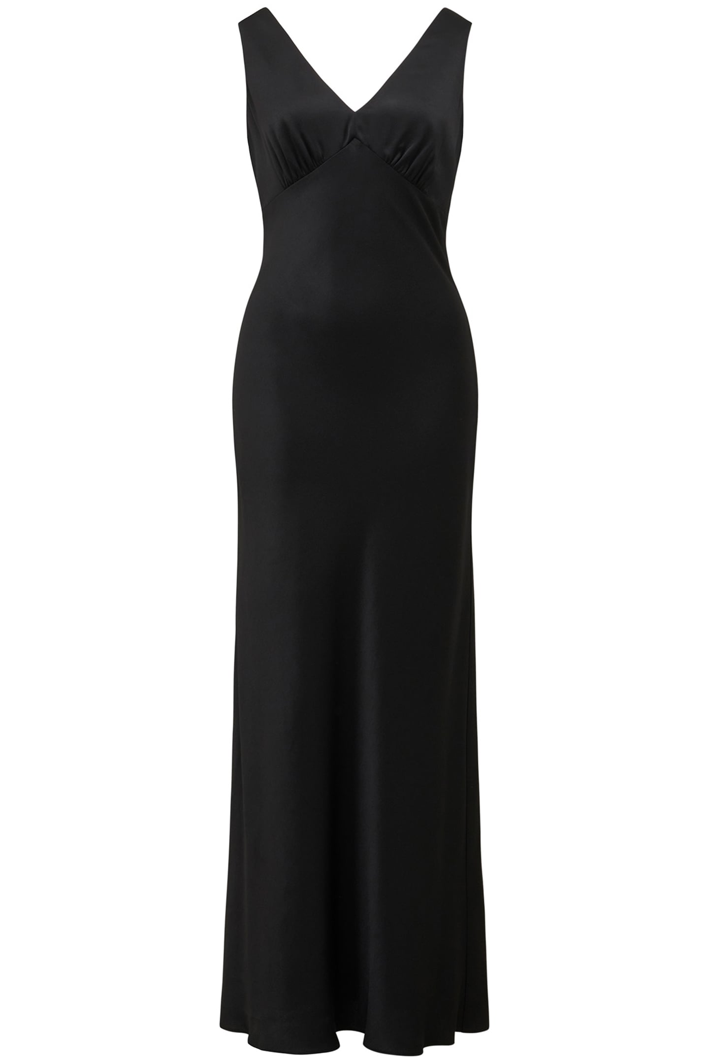 CAMERON V NECK SATIN MAXI DRESS BLACK 3