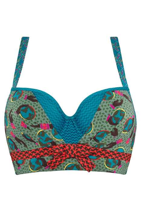 GAIA BLUE AND GREEN PLUNGE BALCONY BRA 3
