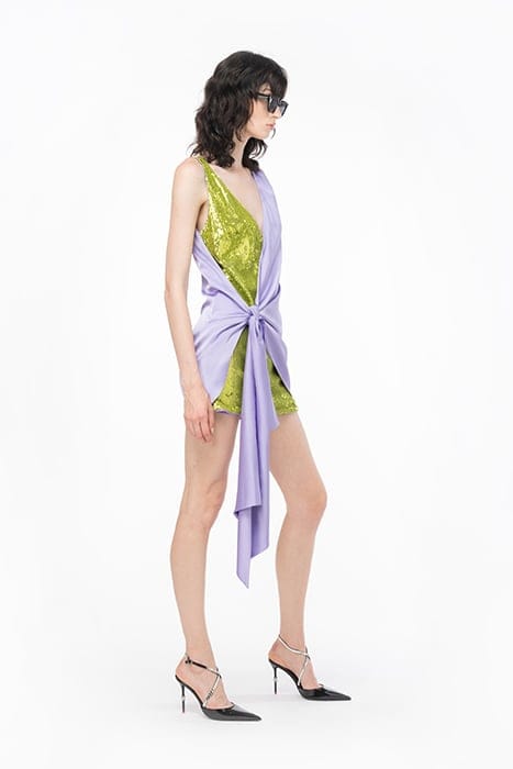 CREAZIONE ABITO FULL PAILLETTE LILAC/GREEN 6
