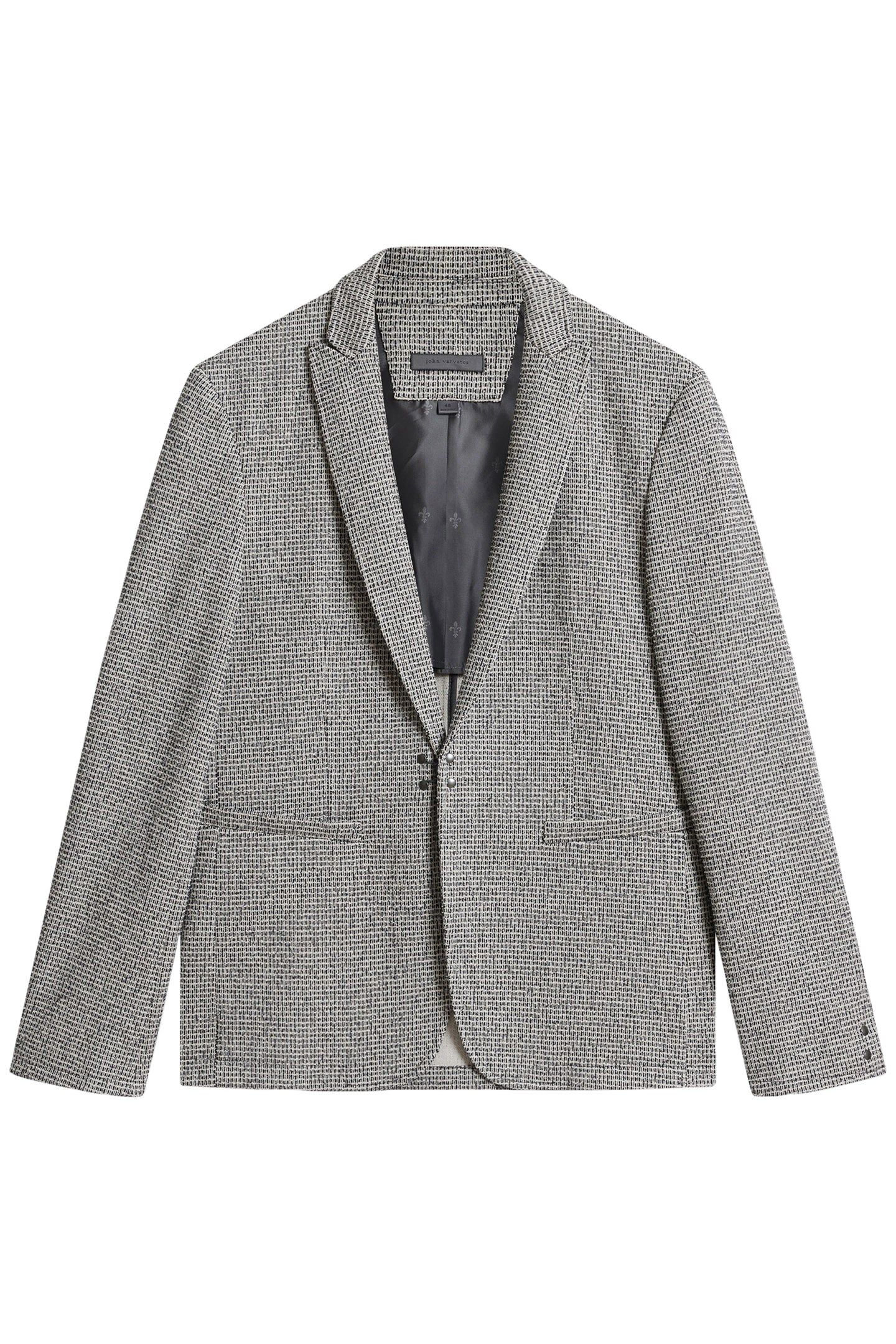 PEAK LAPEL ONE HOOK LYNN JACKET BLACK/WHITE 2