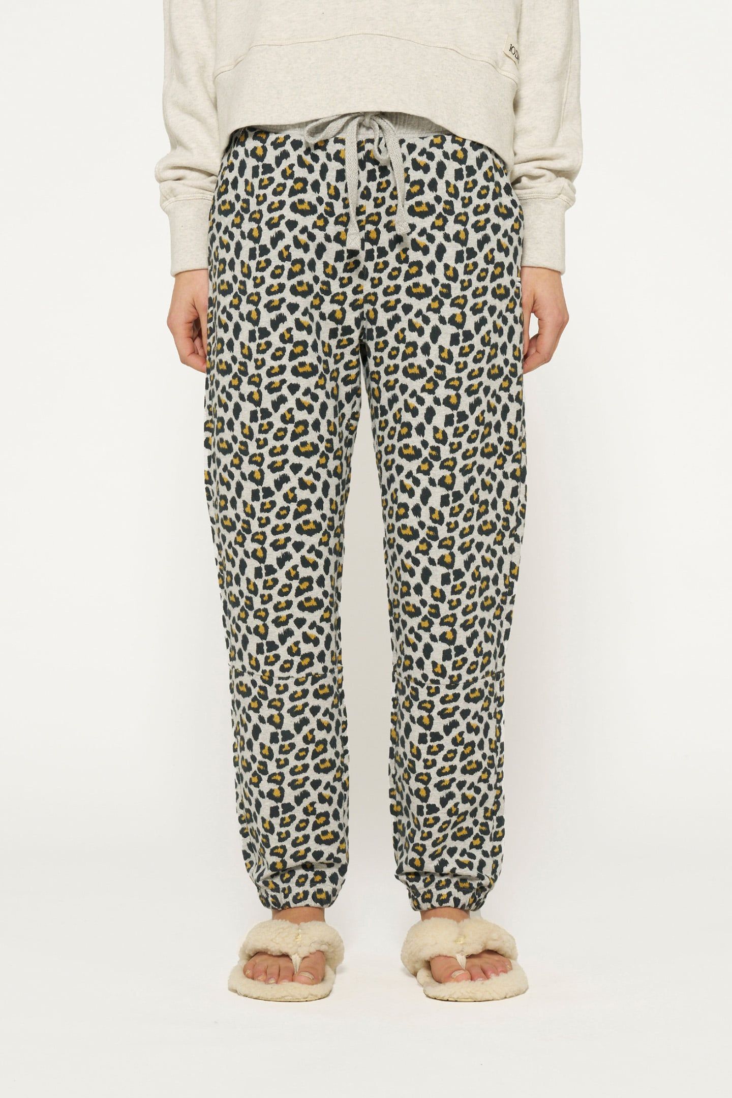 CROPPED JOGGER LEOPARD LIGHT GREY MELEE 1