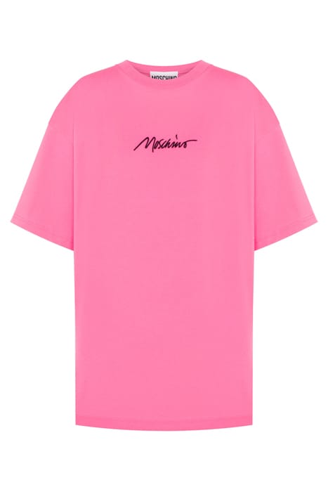 ORGANIC JERSEY T-SHIRT LOGO EMBROIDERY PINK 3