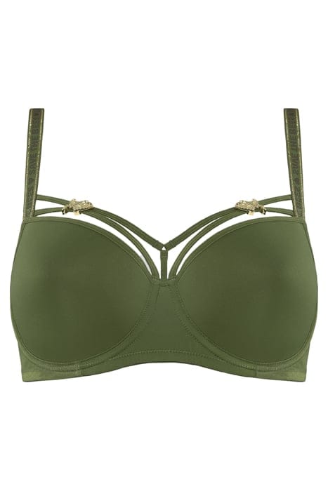 QUEEN BEE OLIVE GREEN PLUNGE BALCONY BRA 3