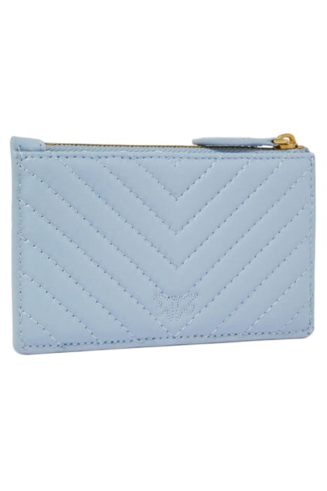 AIRONE CARDHOLDER SHEEP NAPPA LIGHT BLUE-ANTIQUE GOLD 2