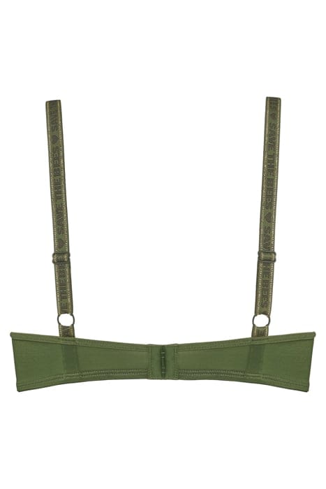 QUEEN BEE OLIVE GREEN PLUNGE BALCONY BRA 4