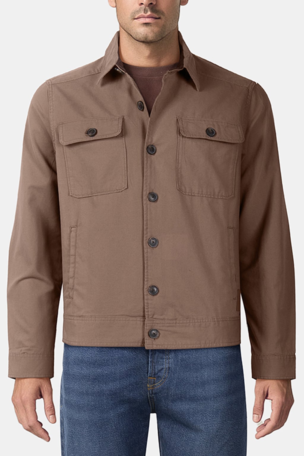 SHORT CANVAS JACKET CAPPUCHINO 1