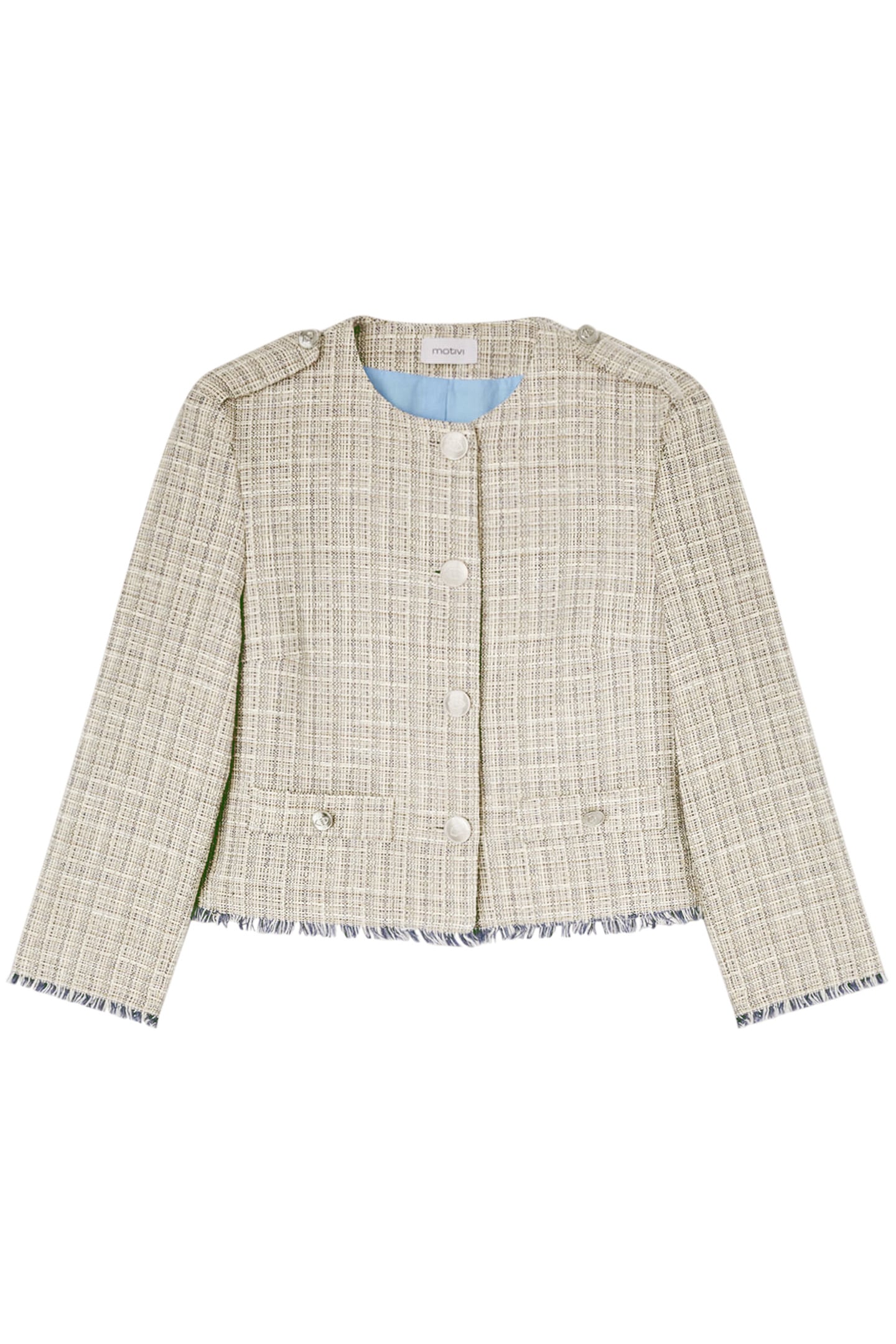 SHORT LUREX TWEED JACKET BLUE 3