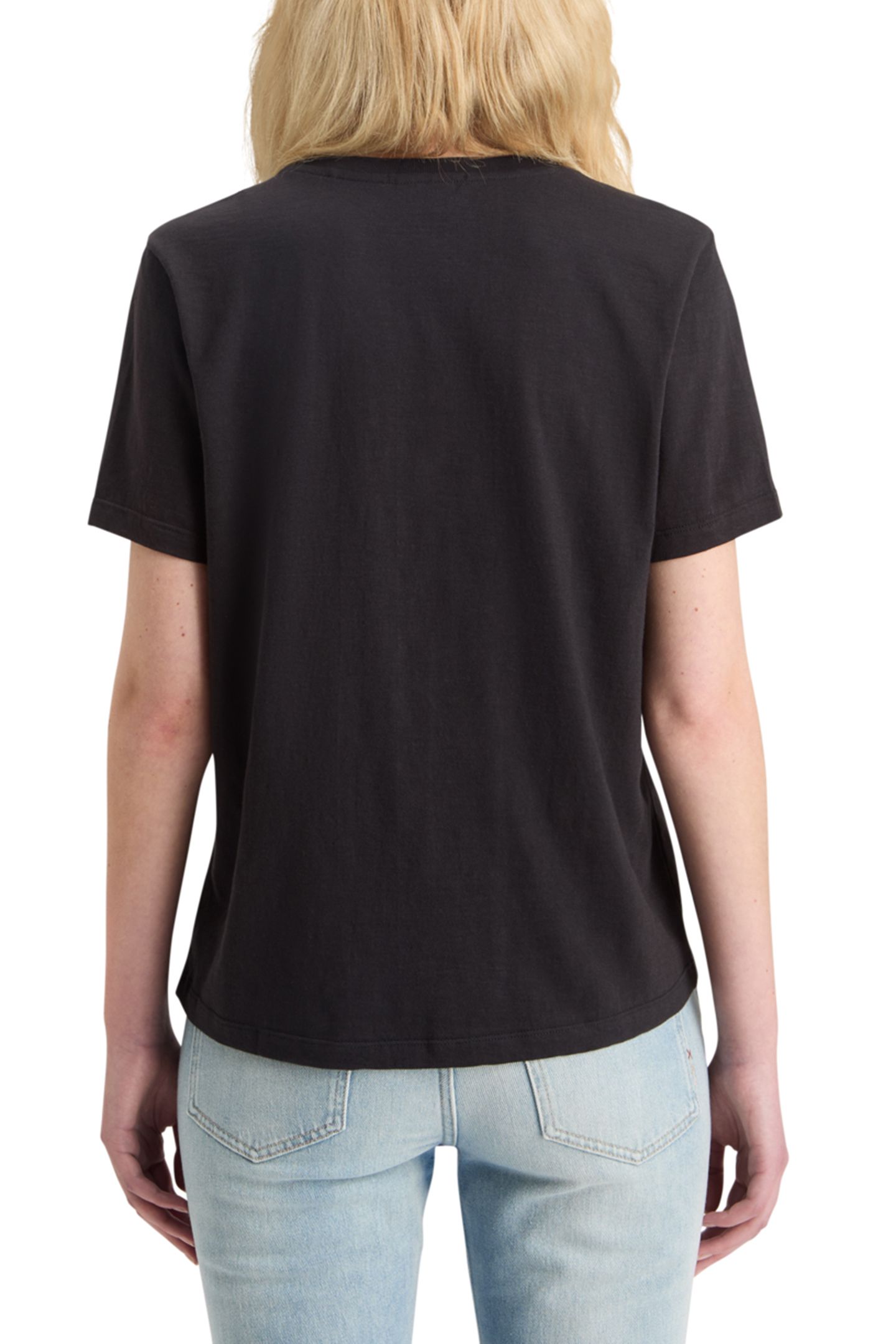 SLUB V-NECK REGULAR FIT T-SHIRT EVENING BLACK 2