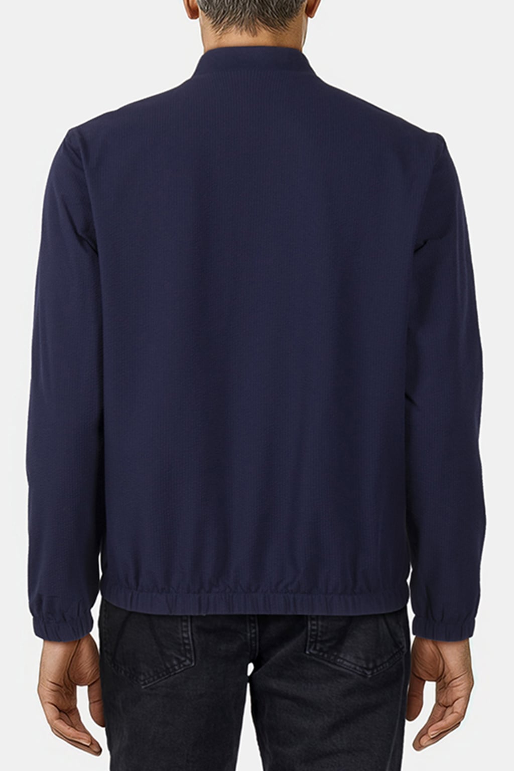 SEERSUCKER ZIP UP JACKET ASPHALT 2