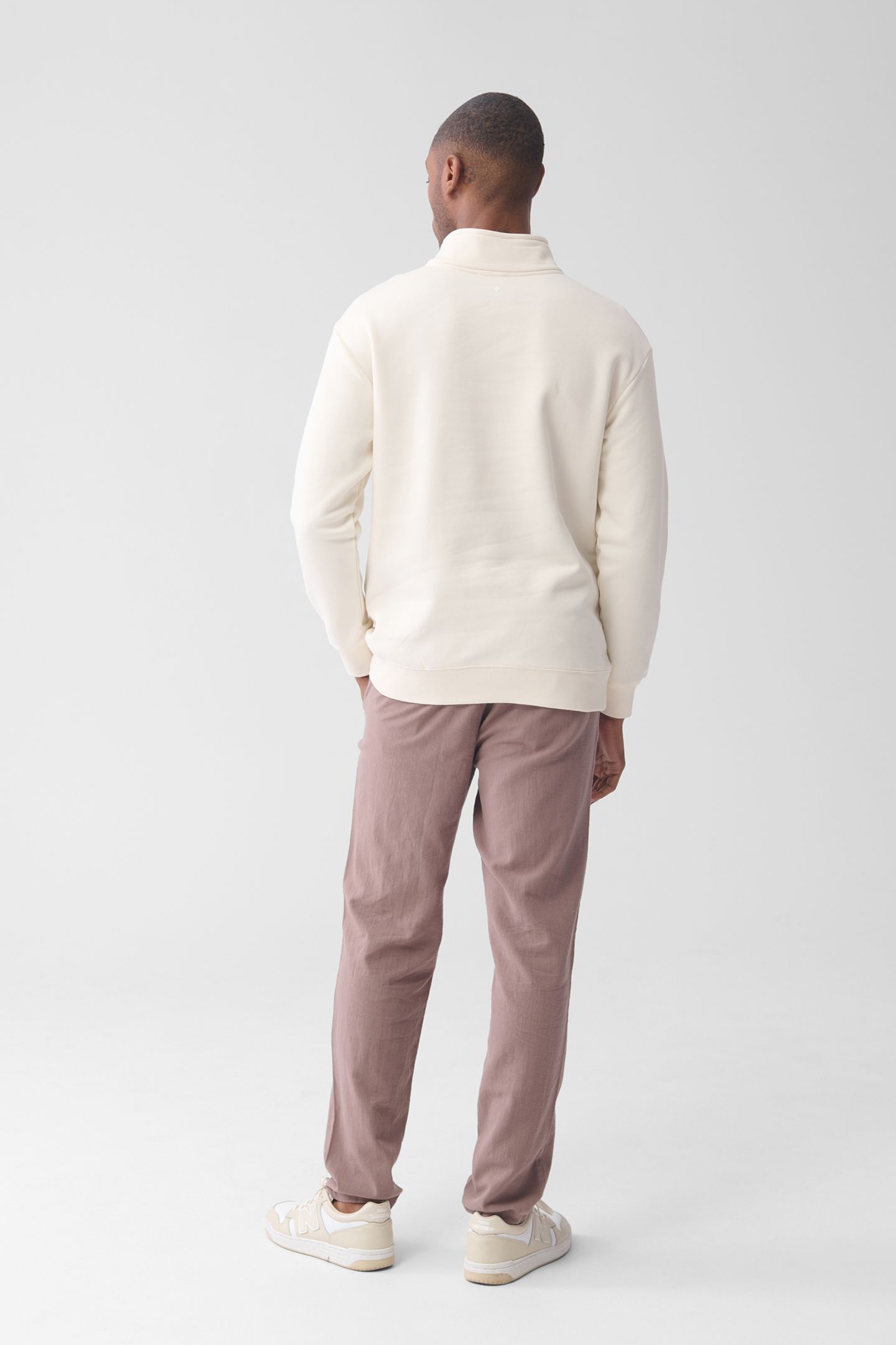 MM-SBHALF ZIP SWEATER OFFWHITE 3