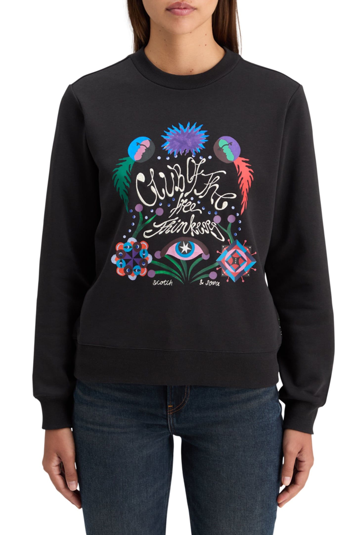 EMBROIDERED REGULAR FIT SWEATSHIRT EVENING BLACK 1