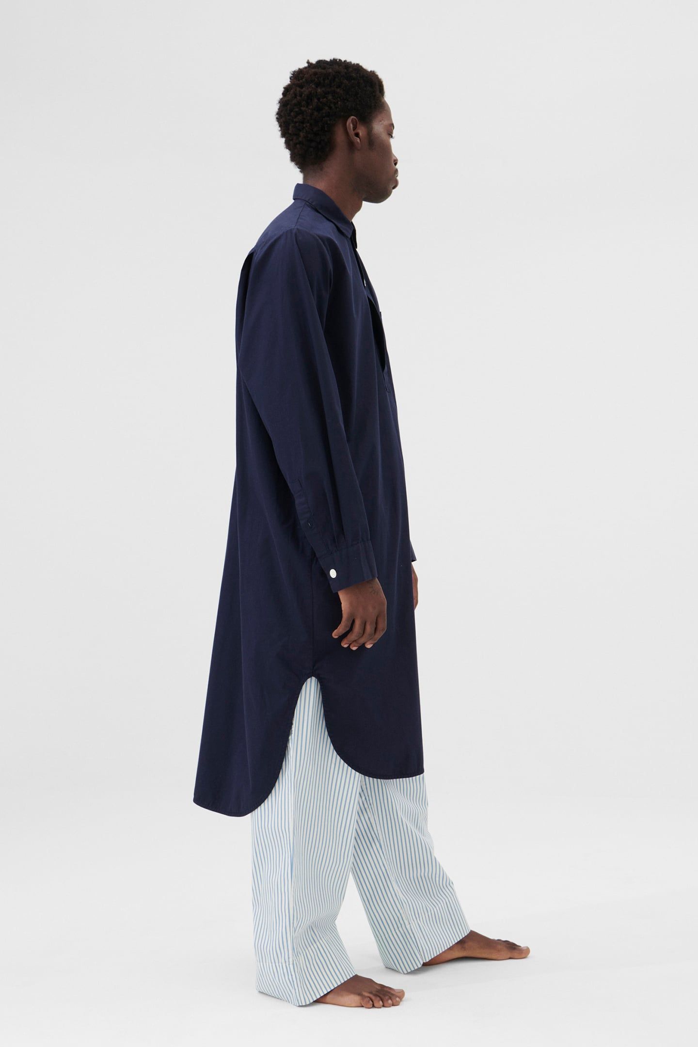 UNISEX POPLIN, NIGHT SHIRT TRUE NAVY 2