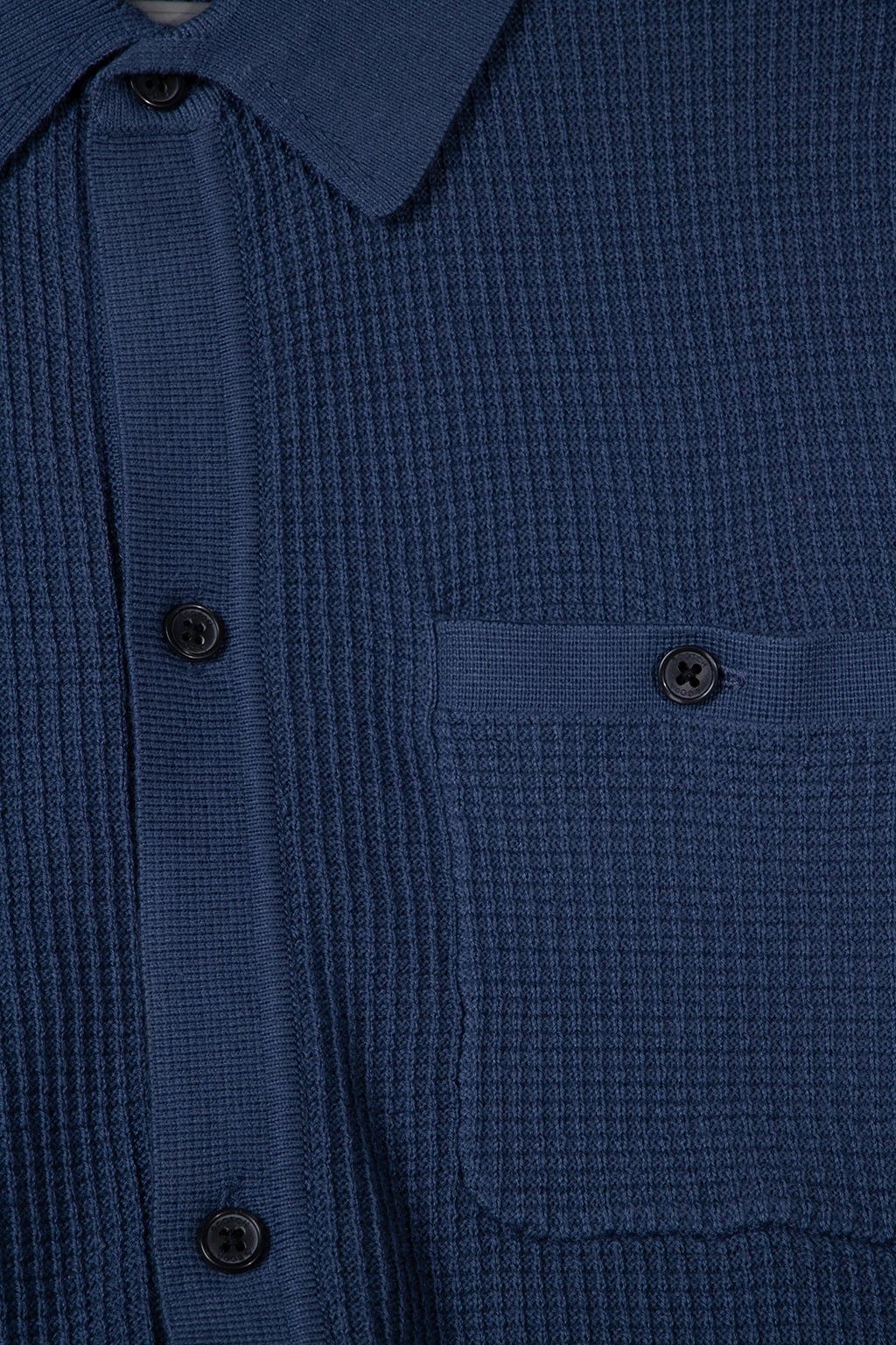 SS BUTTON FRONT CHEST POCKET SWEATER DARK OBSIDIAN 4