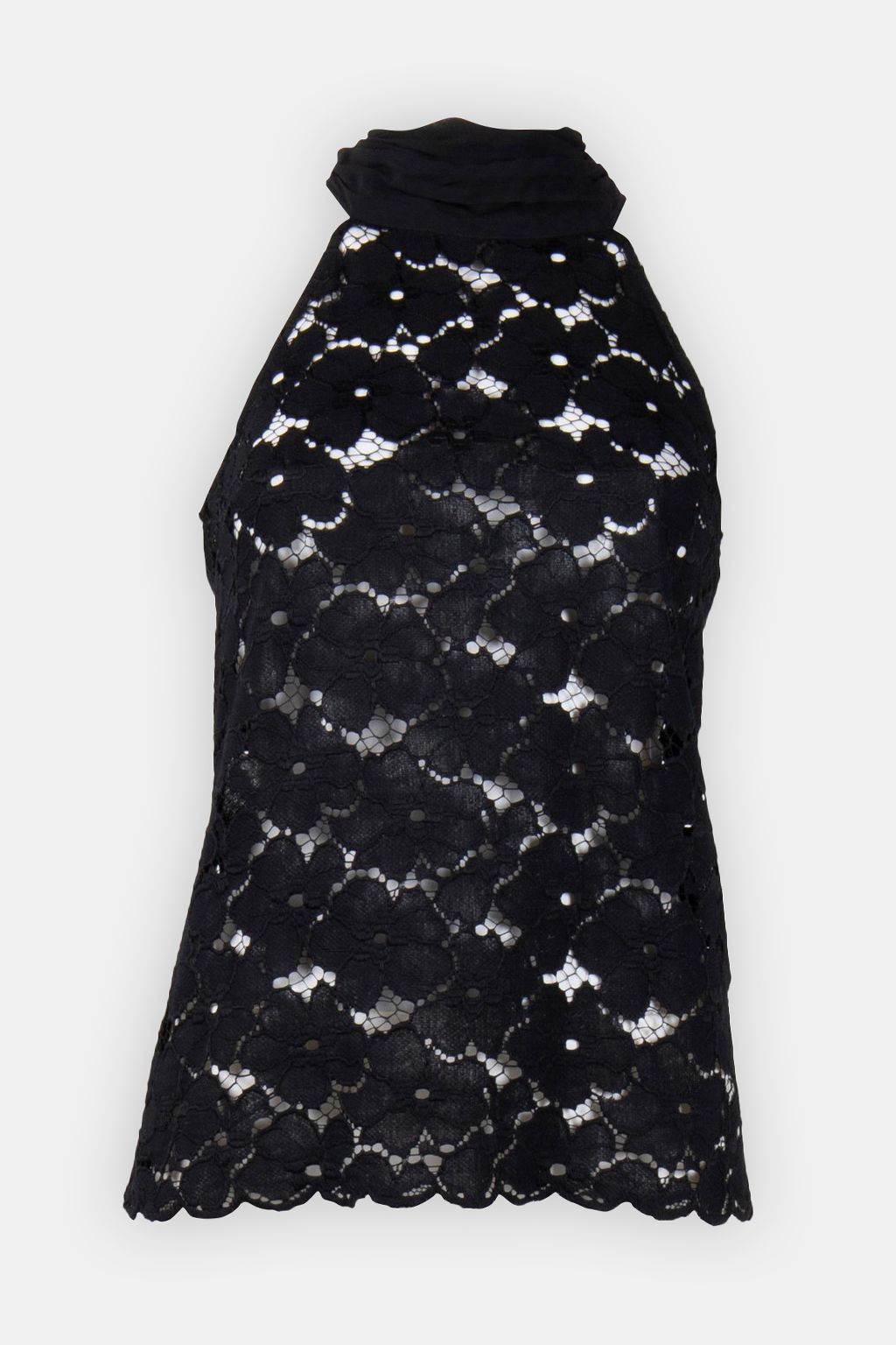 MARCIANO BY GUESS TOP - LACE + CHIFFON BLACK 3