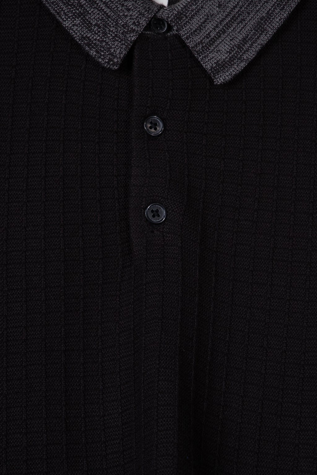 MARLED RIB SWEATER SS POLO BLACK GREY 4
