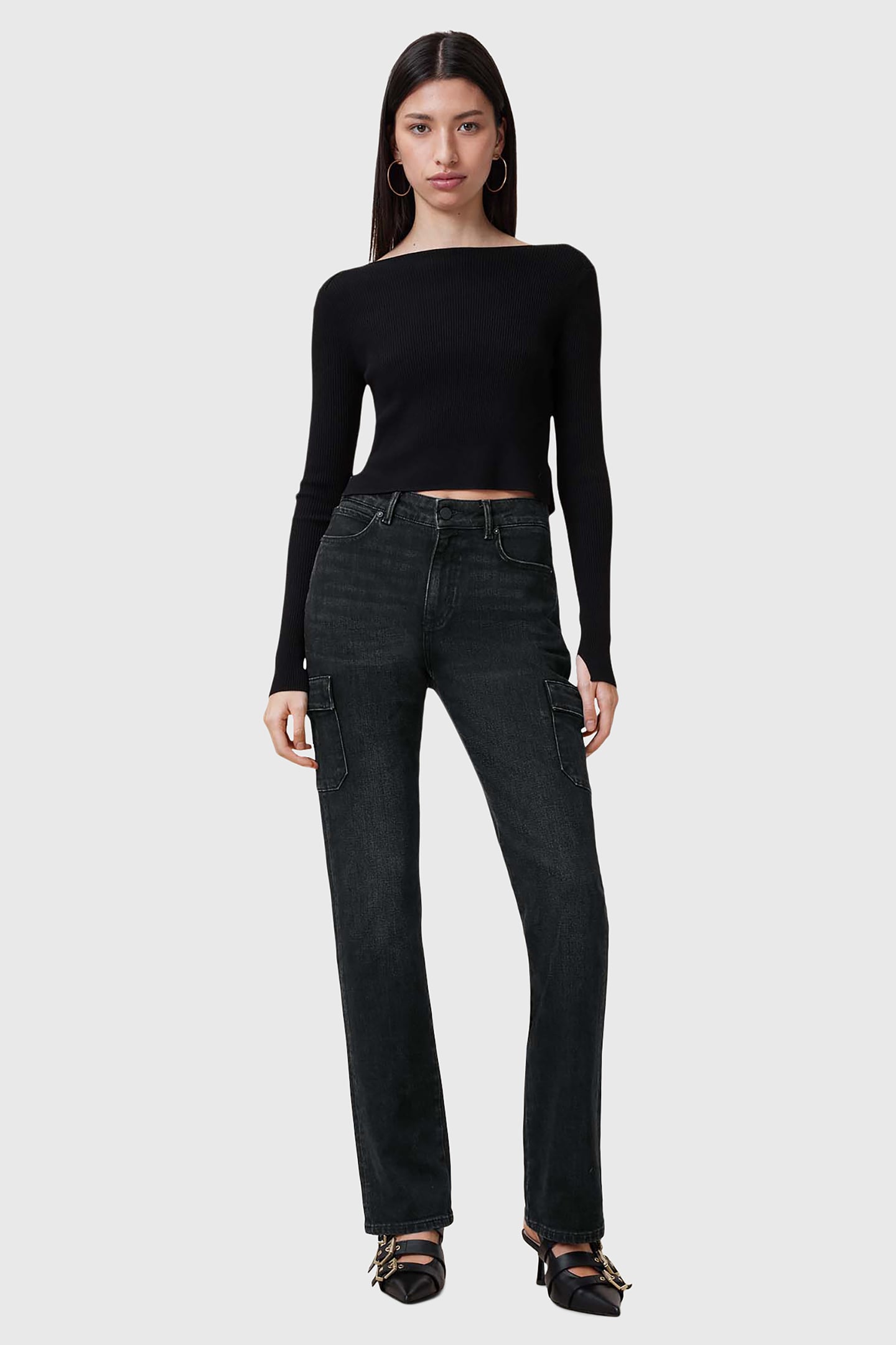 HOLLIS CARGO BOOTCUT WASHED BLACK 3
