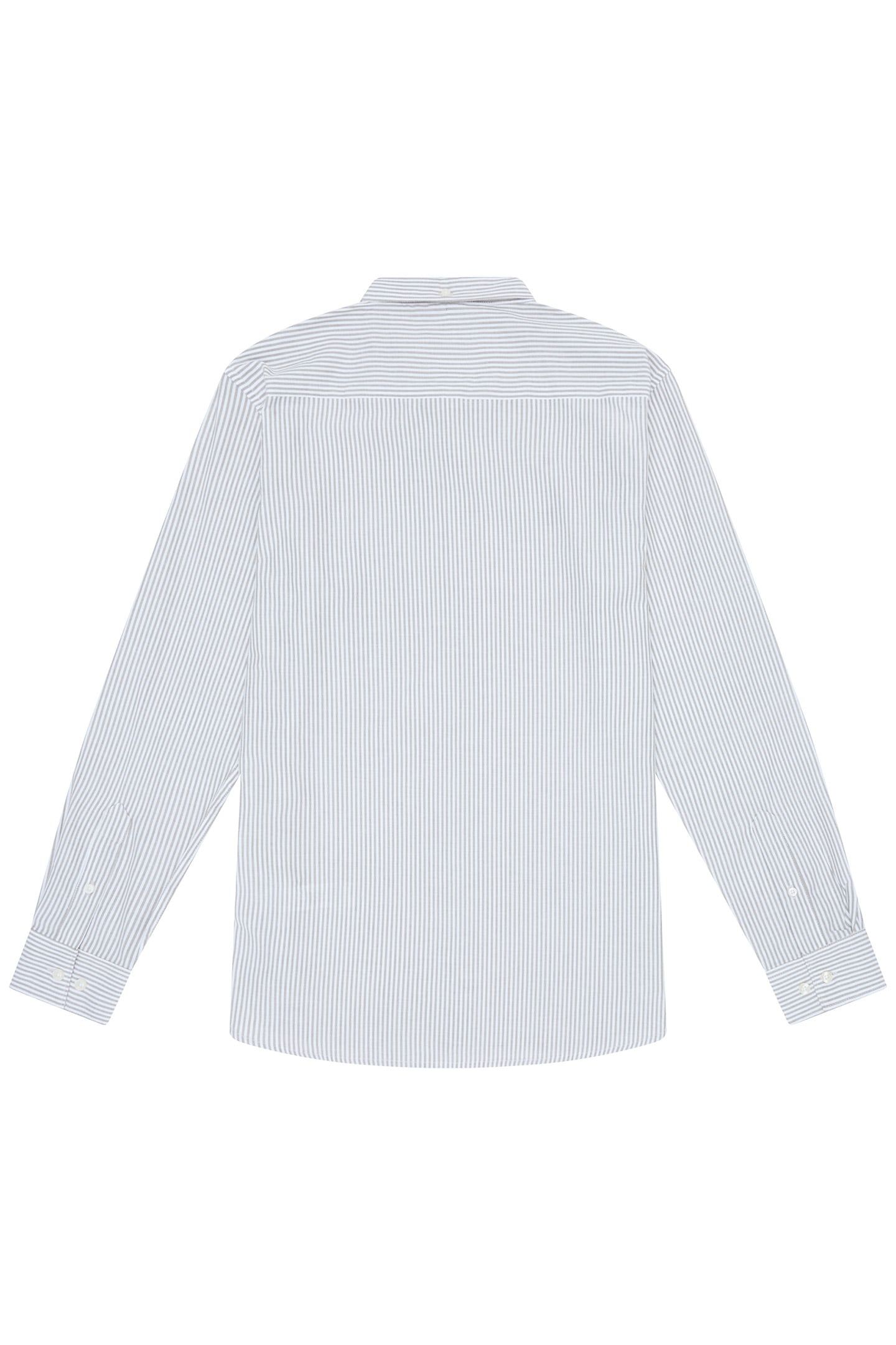 STRIPE POCKET LONG SLEEVE OXFORD SHIRT KHAKI/WHITE 2