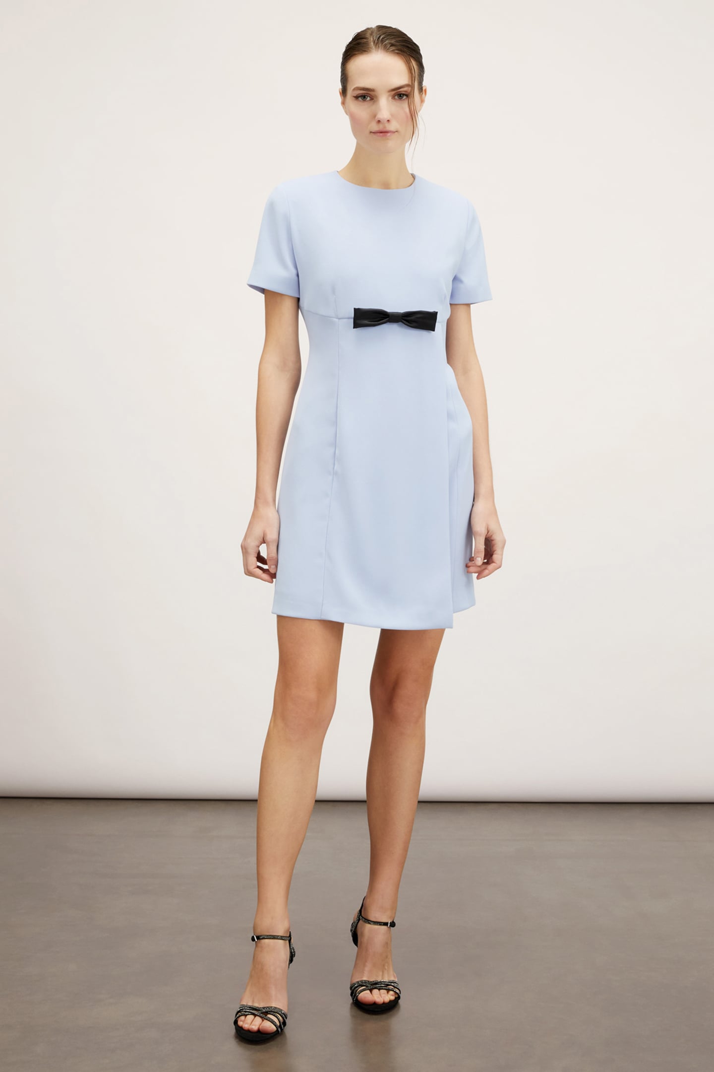 SHEATH DRESS WITH BOW LIGHT BLUE 2