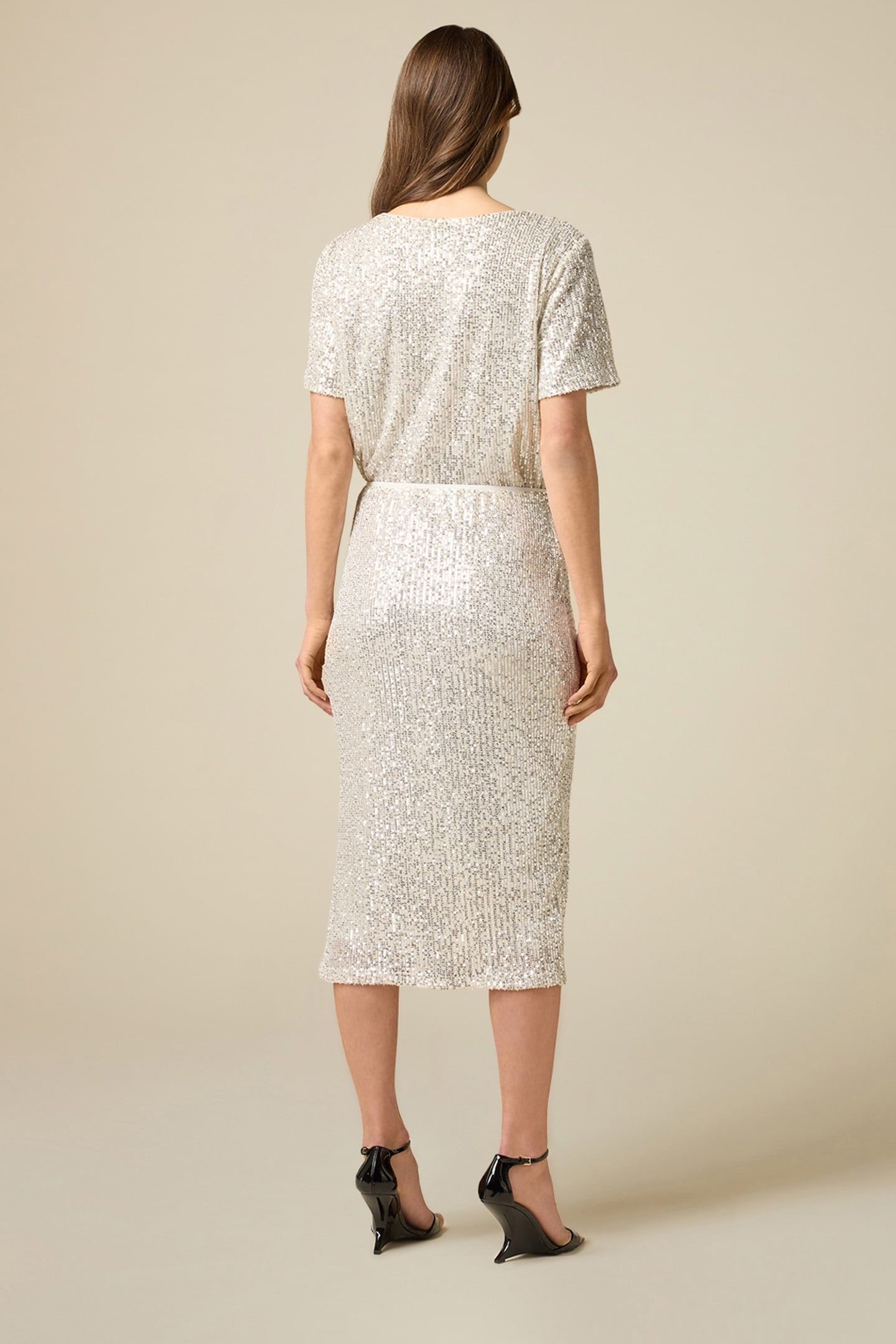 SEQUIN PENCIL SKIRT GREY 2
