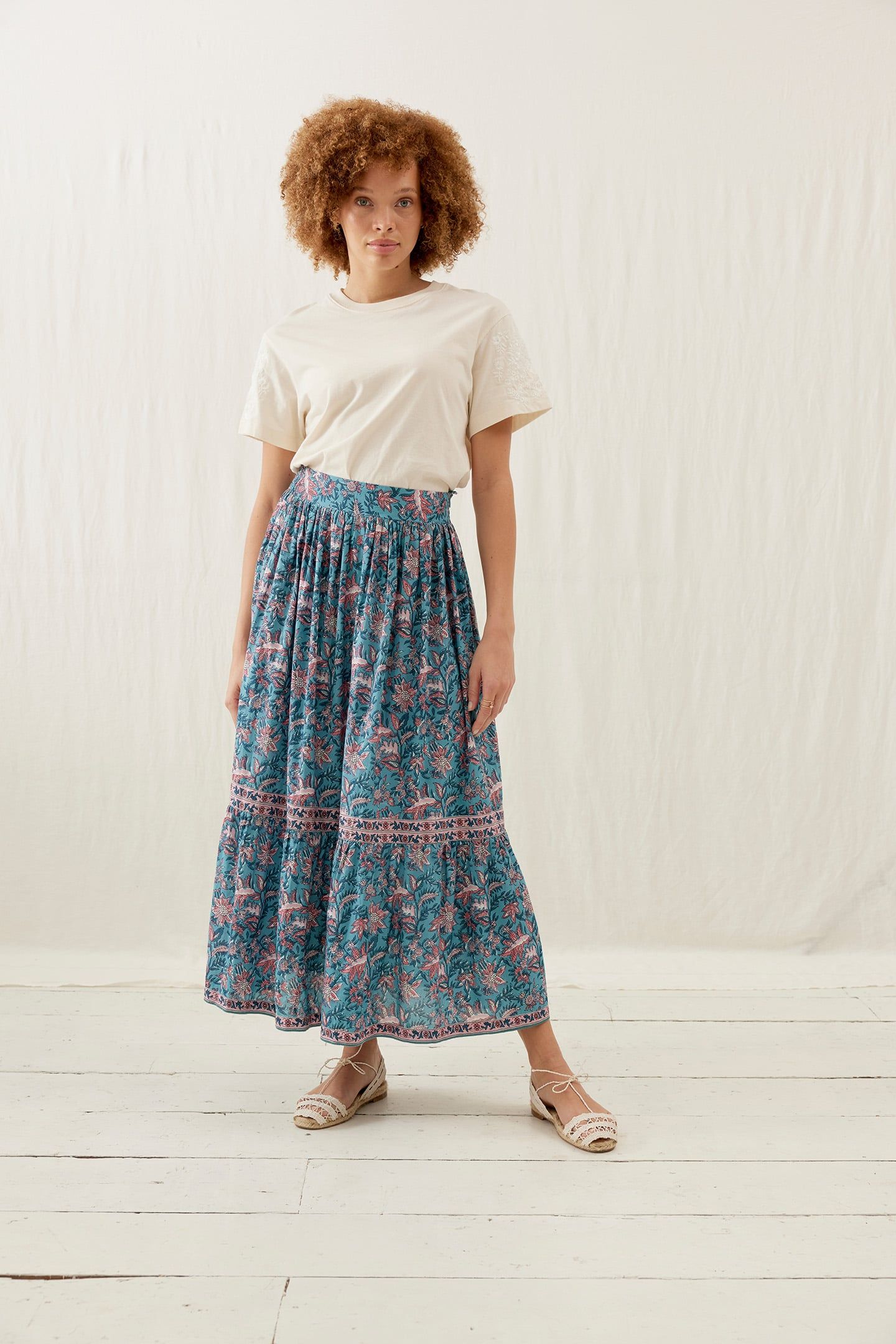 SKIRT JANSIANE TEAL GARDEN OF EDEN 1