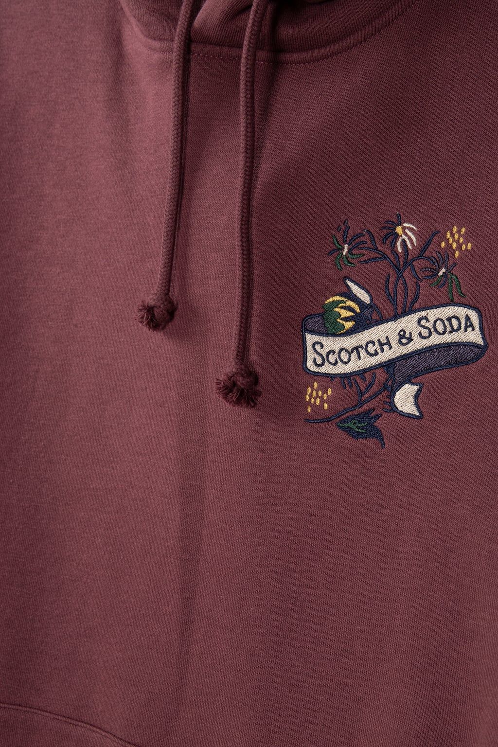 RELAXED FIT FLEECE GRAPHIC HOODIE WINE 4