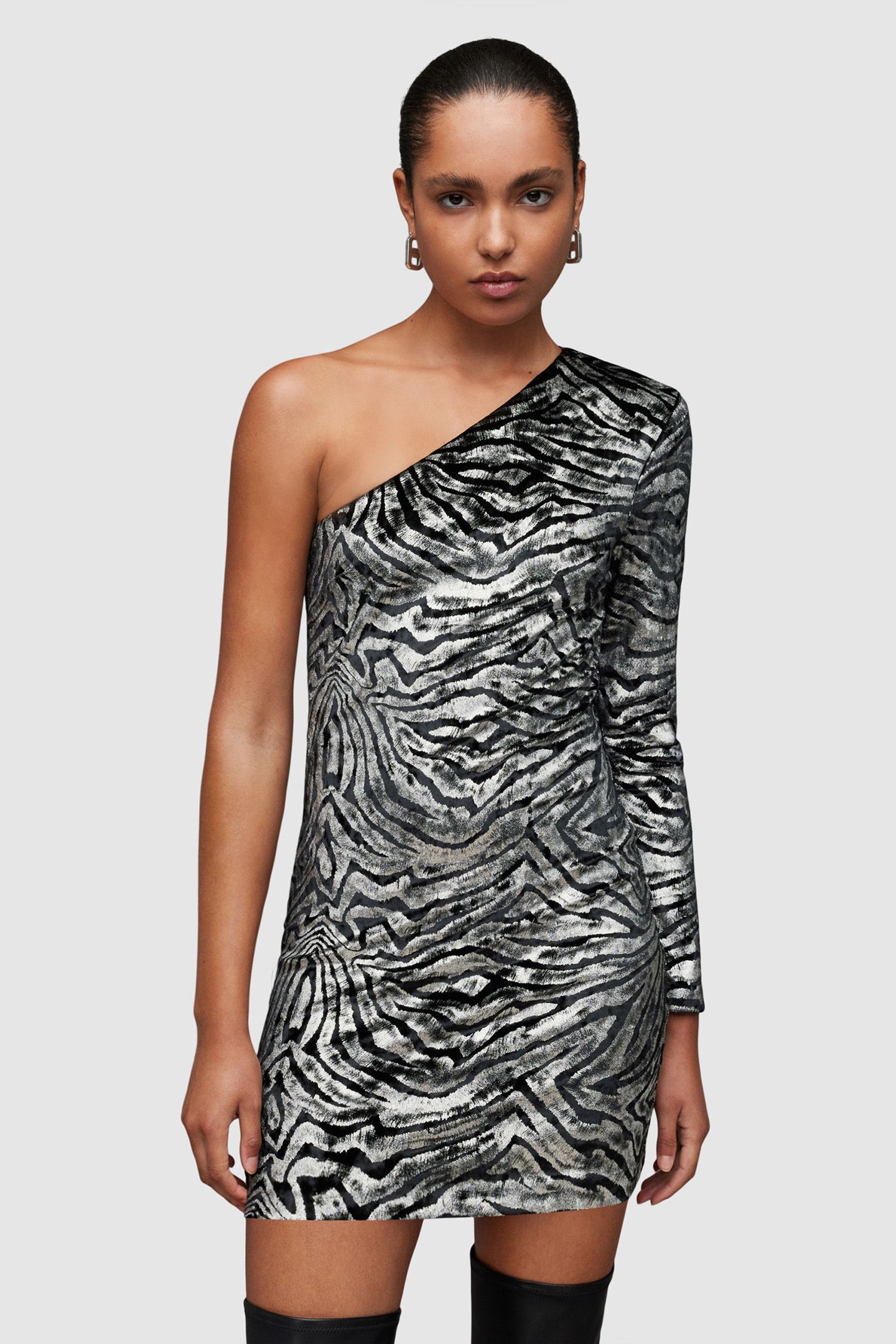 DERI ZEBRA DRESS BLACK/SILVER 1
