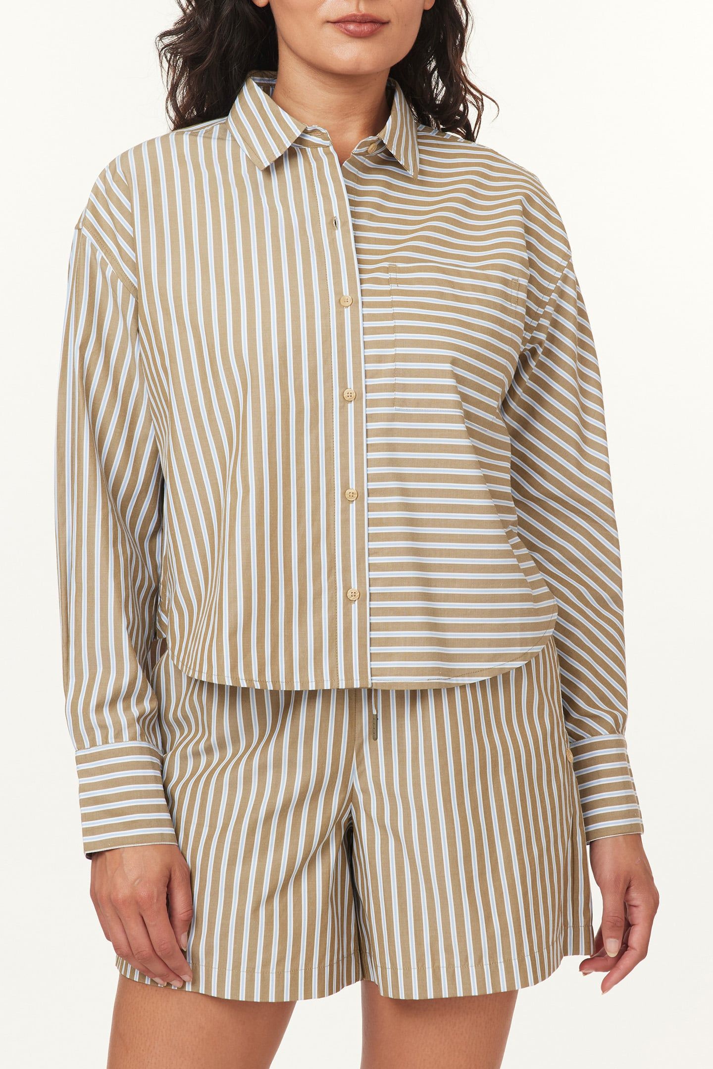 CROPPED BOYFRIEND SHIRT MARTINI OLIVE 1