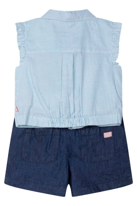 S&S BIG GIRLS 2PC TOP & DENIM SHORT SET BLEACHED AQUA 2
