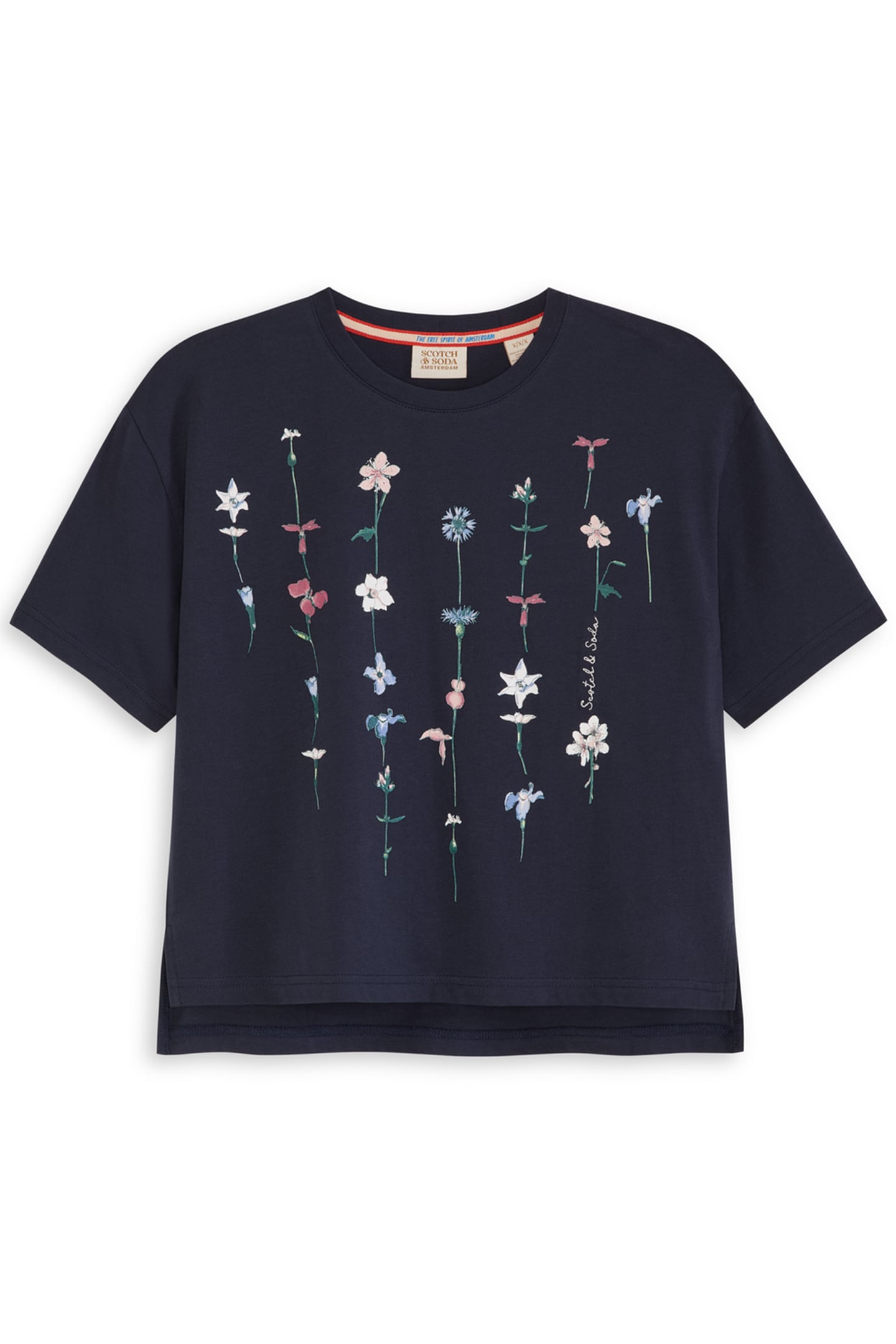 GIRLS CTTN JERSEY SS FASHION TOP BLACK/BLUE 1