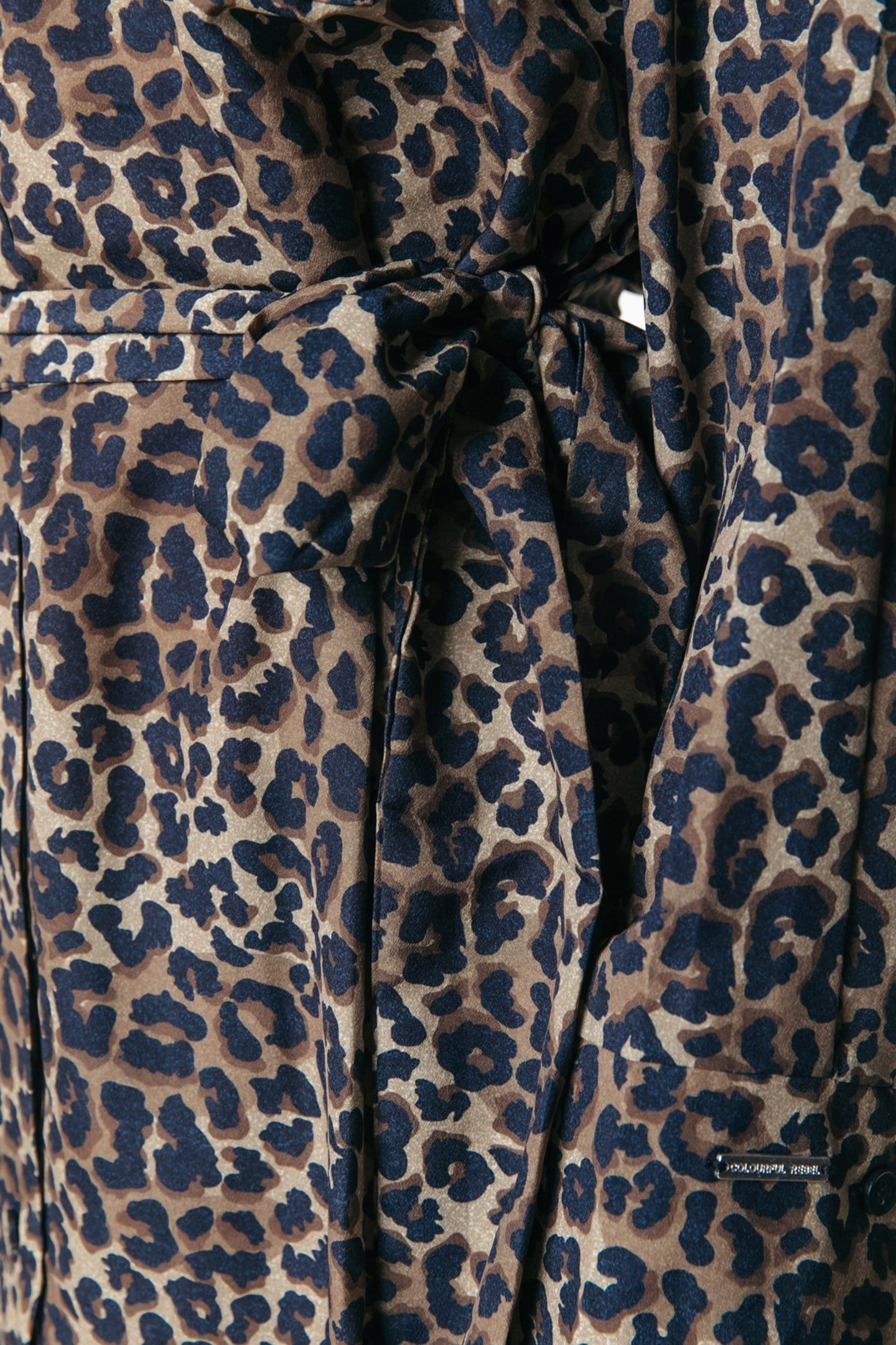 DESIREE LEOPARD MAXI SHIRT DRESS LS WARM BROWN 5