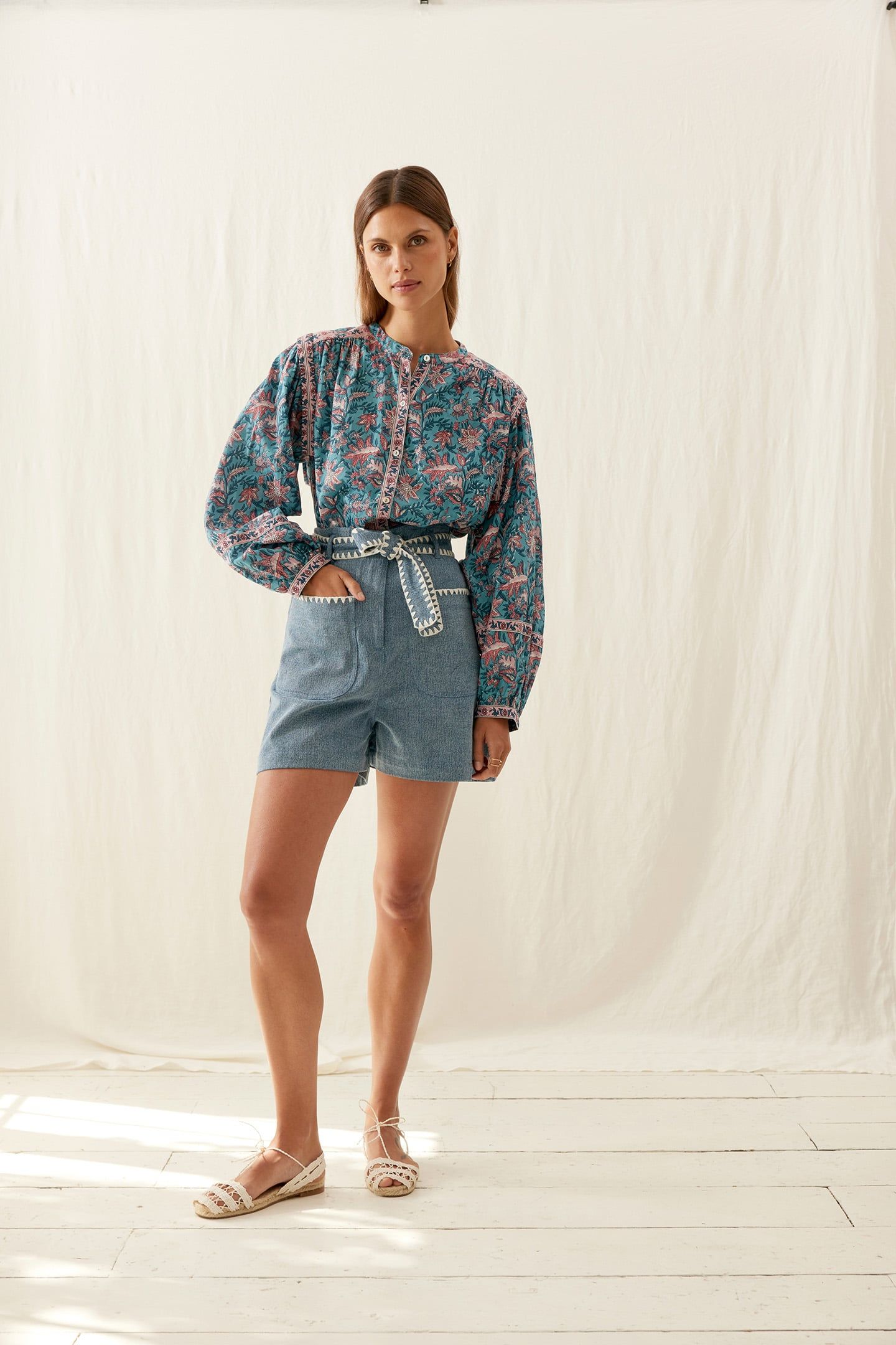 SHIRT JANE TEAL GARDEN OF EDEN 2