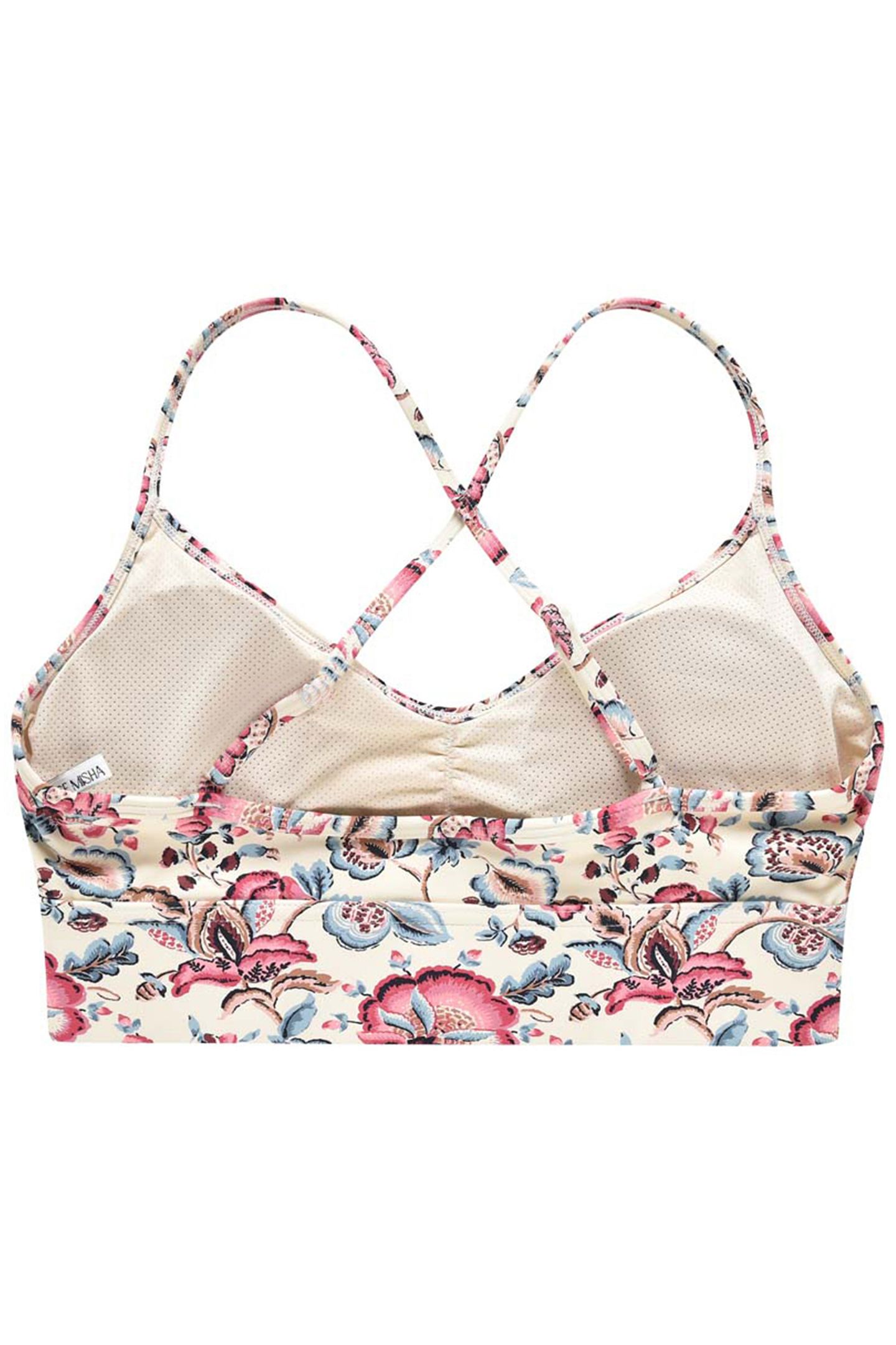 YOGA BRA SATNAM CREAM INDIAN FLOWERS 3